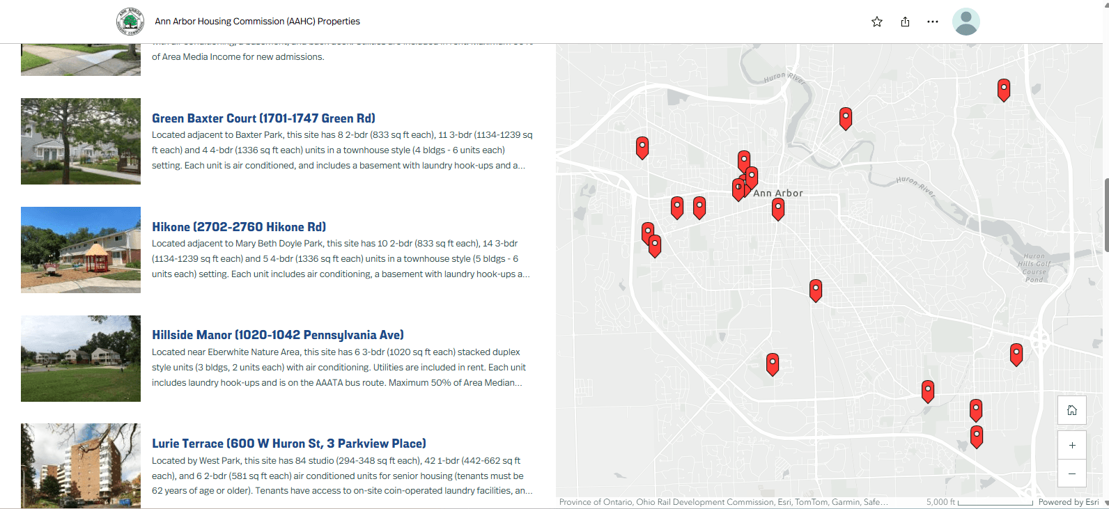 Housing Commission Story Map Dashboard Preview