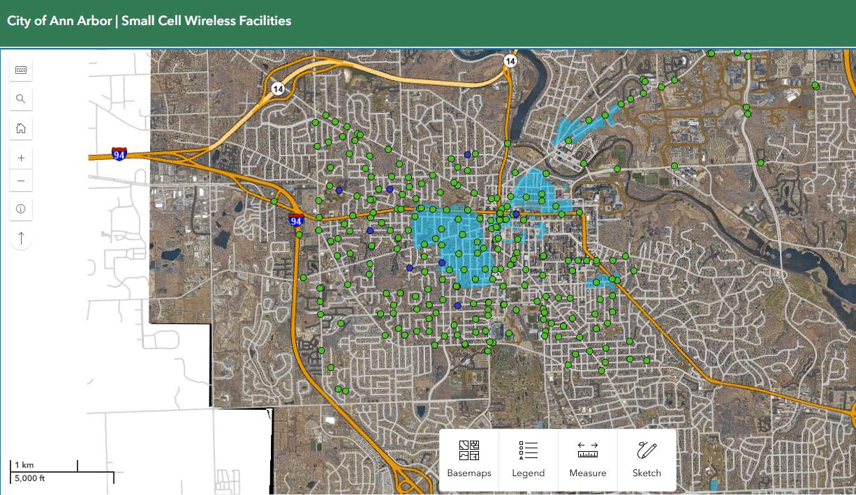 Small Cell Wireless Facility Map Dashboard Preview