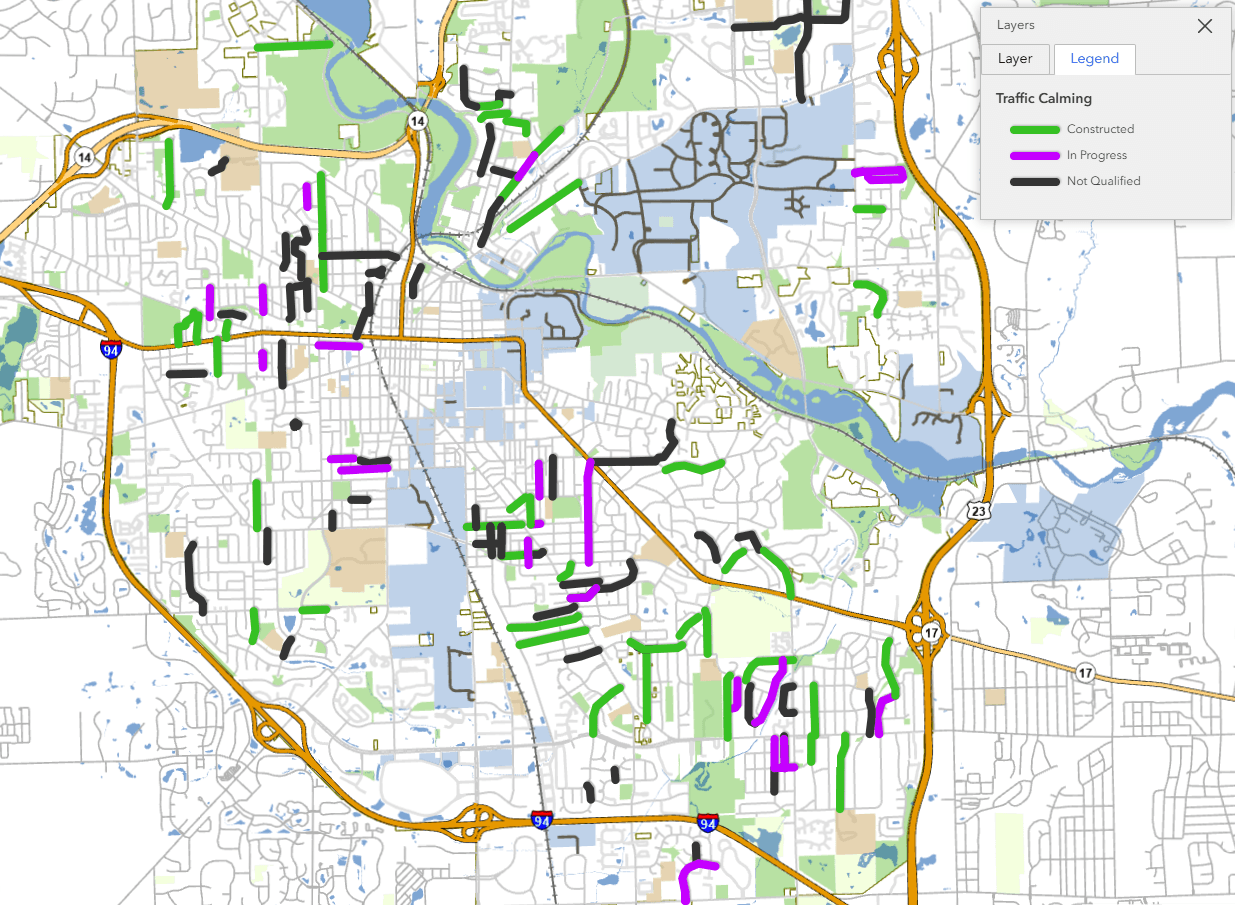 Traffic Calming Map Dashboard Preview